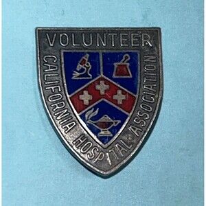 Vintage Volunteer California Hospital Association,Sterling Lapel Pin